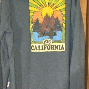 C&C California Men's Nature Graphic Hoodie - Gray/ Blue - XL